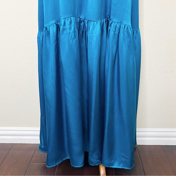 Catherine Gee Symi Silk Sleeveless Maxi Dress - Teal - Picture 5 of 10
